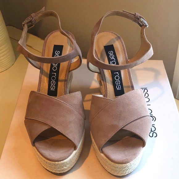 💖✨🎉 HOST PICK 💖✨🎉  Sergio Rossi Espadrilles Pink Suede New in Box - Picture 1 of 6